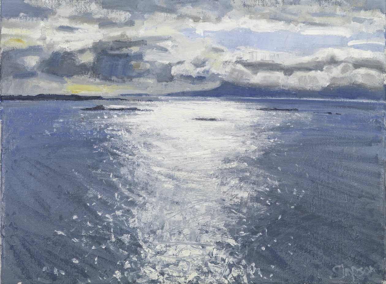 Atardecer oscuro, 2017 (óleo sobre lienzo) de Charles Simpson