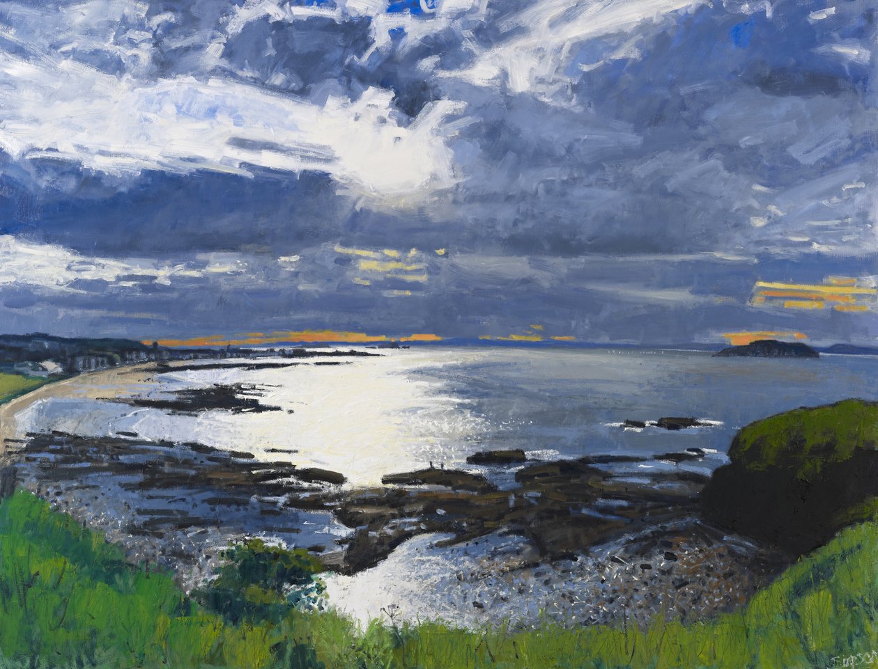 Atardecer, North Berwick, 2012 (óleo sobre lienzo) de Charles Simpson