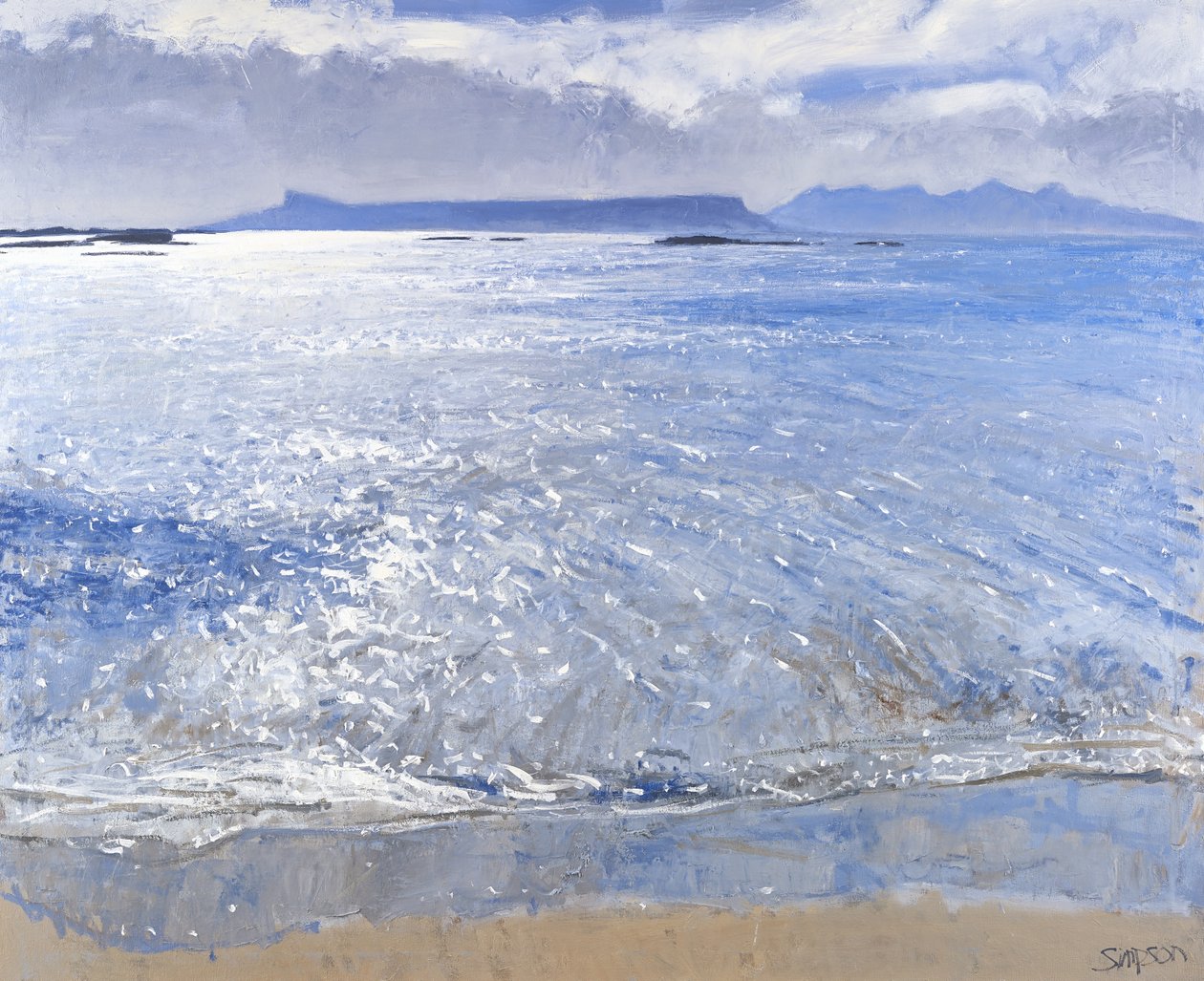 Tarde, Eigg y Rum, 2013 (óleo sobre lienzo) de Charles Simpson