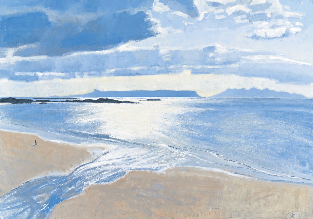 Luz sobre el mar, Eigg  Rum, 2015 (óleo sobre lienzo) de Charles Simpson