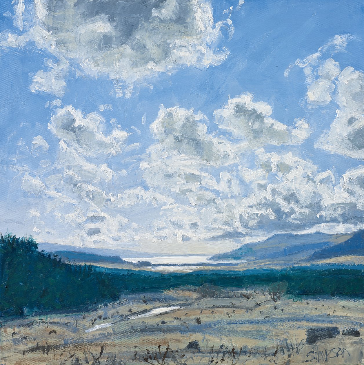 Loch Scridain, Mull, 2013 (óleo sobre lienzo) de Charles Simpson