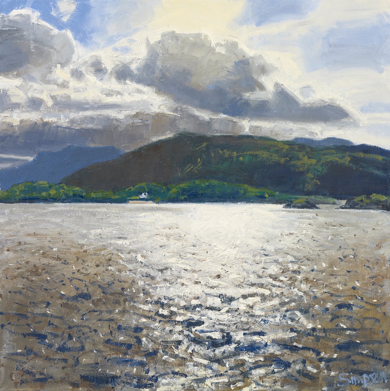 Loch nan Uamh, 2015 (óleo sobre lienzo) de Charles Simpson