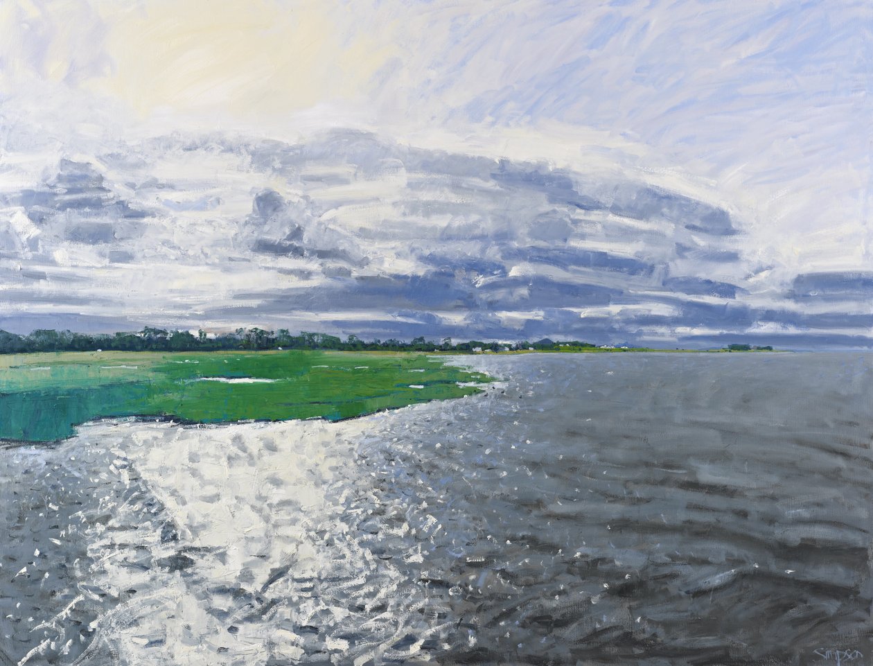 Luz de octubre, Aberlady, 2012 (óleo sobre lienzo) de Charles Simpson