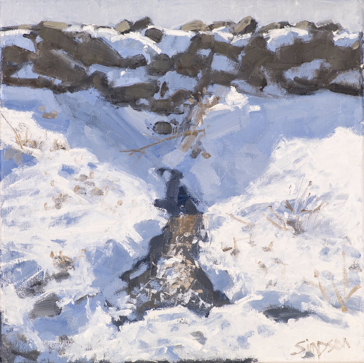 Roadside Snow, 2016 (óleo sobre lienzo) de Charles Simpson