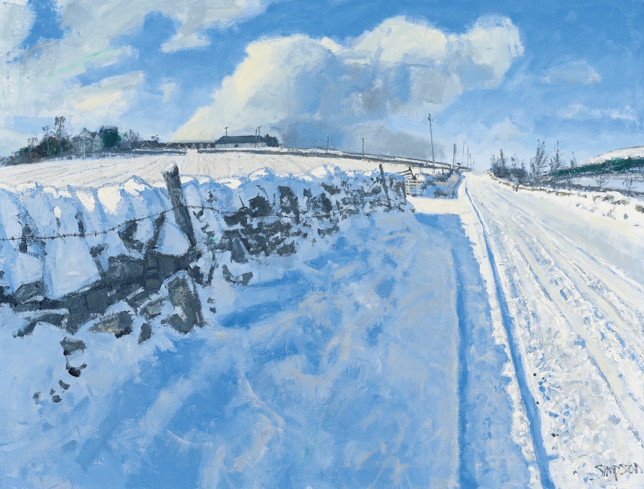Snowy Road, 2014 (óleo sobre lienzo) de Charles Simpson