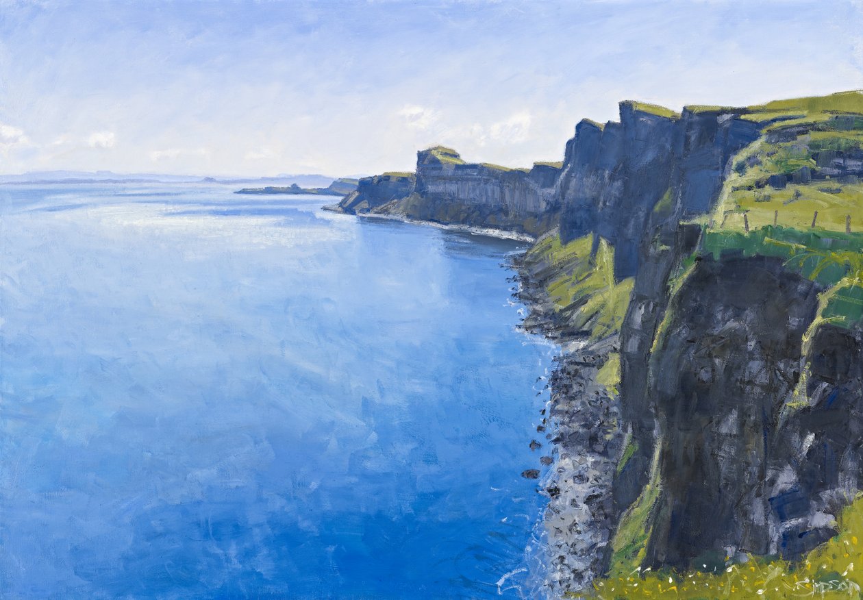 Summer Cliffs, Skye, 2011 (óleo sobre lienzo) de Charles Simpson