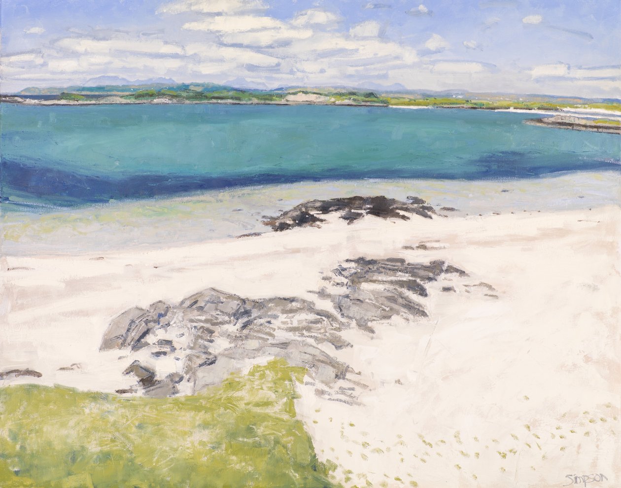 Traigh Morning, 2016 (óleo sobre lienzo) de Charles Simpson