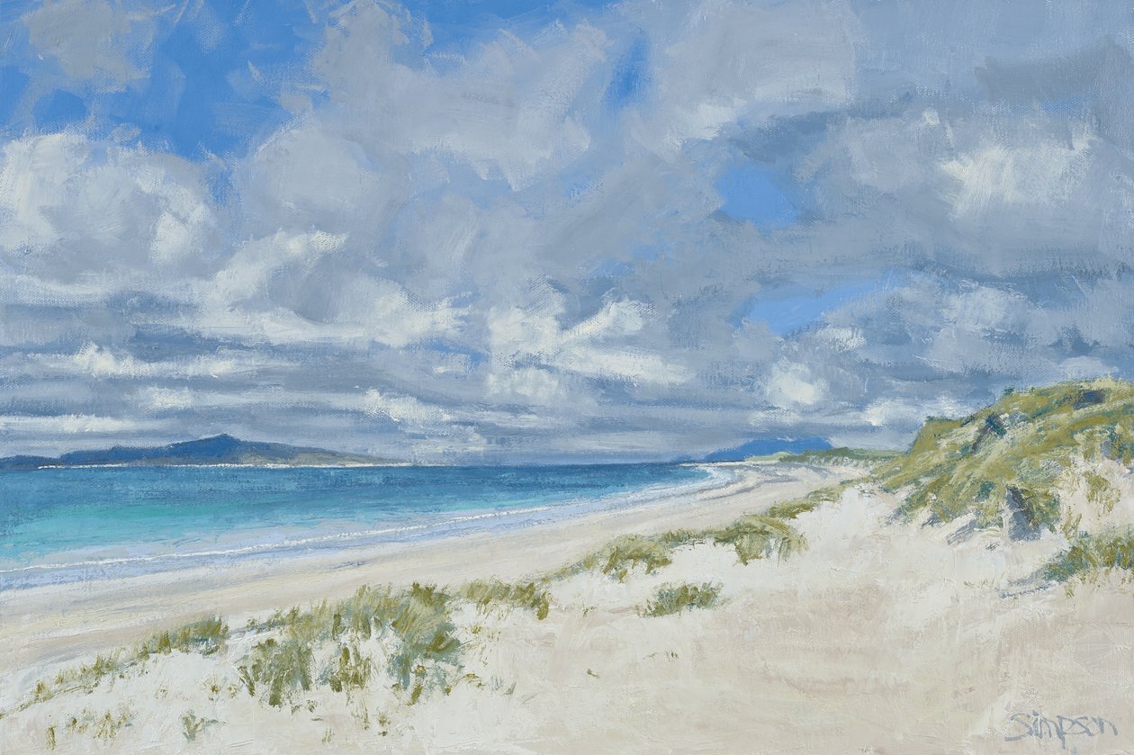 West Beach, Berneray, 2013 (óleo sobre lienzo) de Charles Simpson