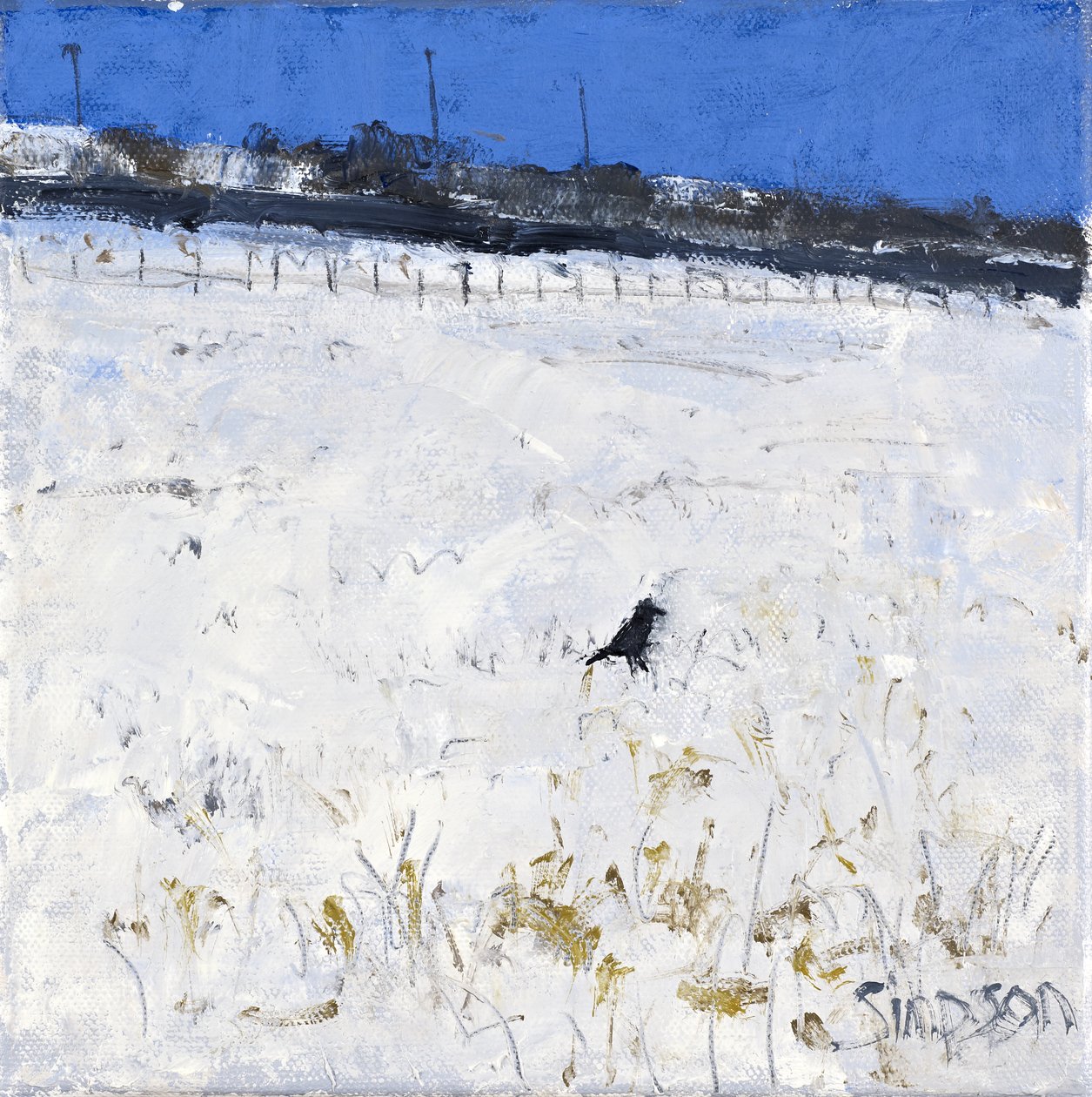 Cuervo de invierno, 2011 (óleo sobre lienzo) de Charles Simpson