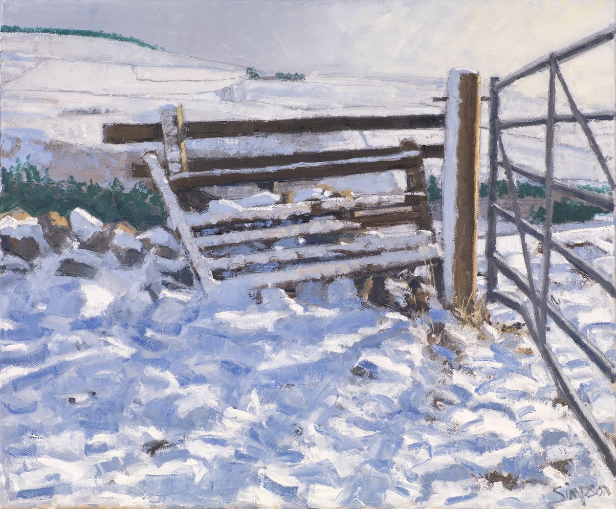 Puerta de invierno, 2017 (óleo sobre lienzo) de Charles Simpson