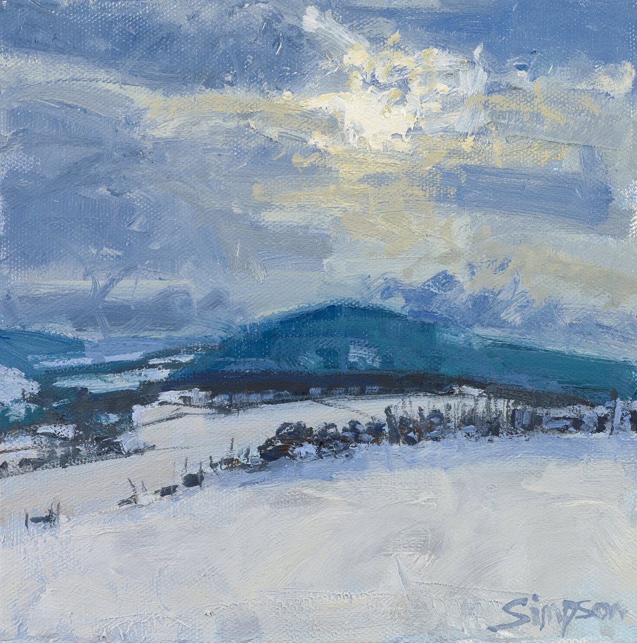 Winter Hill, 2015 (óleo sobre lienzo) de Charles Simpson
