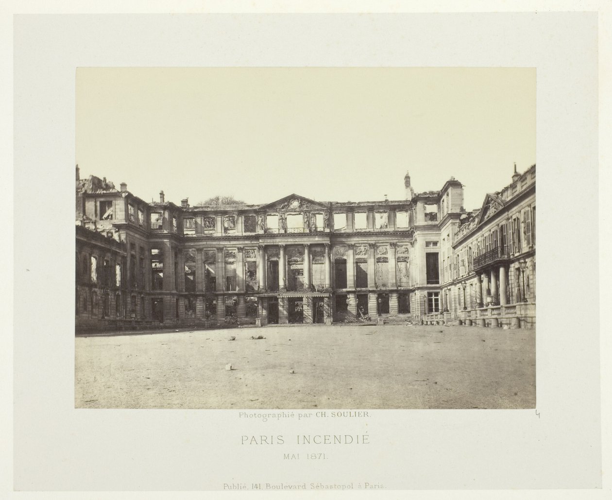 Incendio en París (Fachada del Palacio de Saint-Cloud), de la serie "Paris Incendié" de Charles Soulier