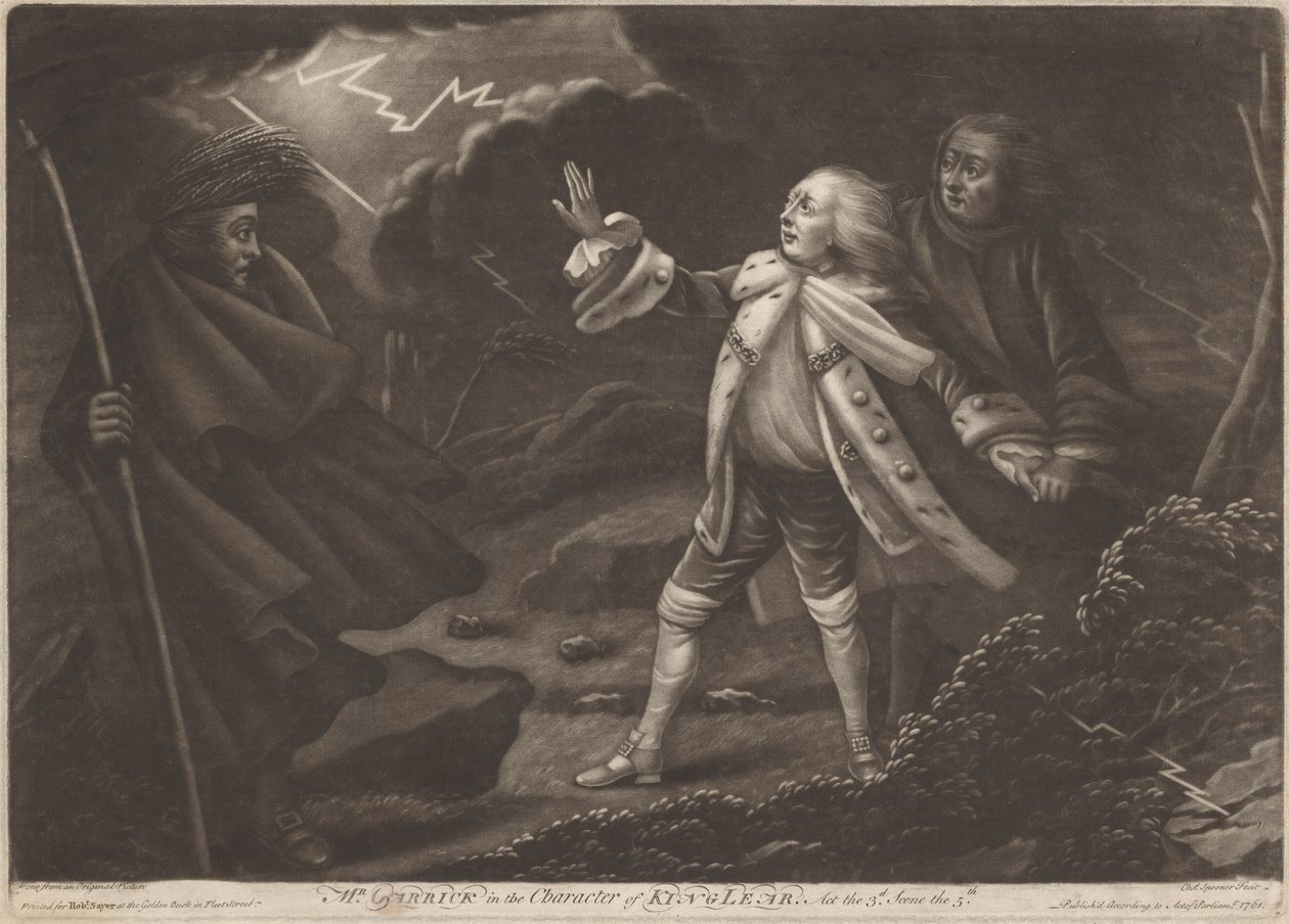 El Sr. Garrick en el Personaje del Rey Lear - "El Rey Lear", Acto III, Escena V de Charles Spooner