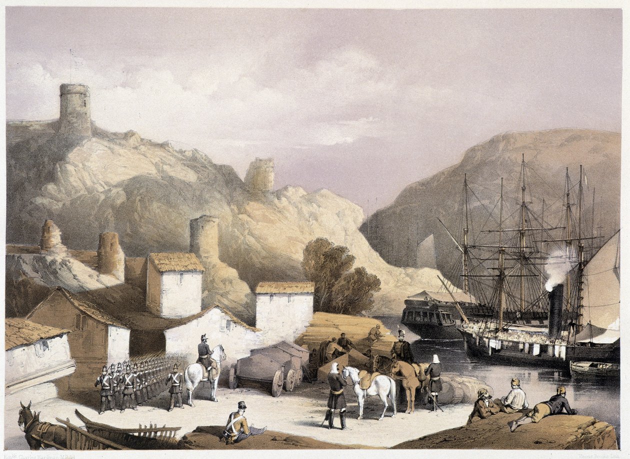 Puerto de Balaclava en "Sebastopol" por Ch.Hardinge. Litografía por Vincent Brooks, Londres 1855 Henry Graves de Charles Stewart Hardinge