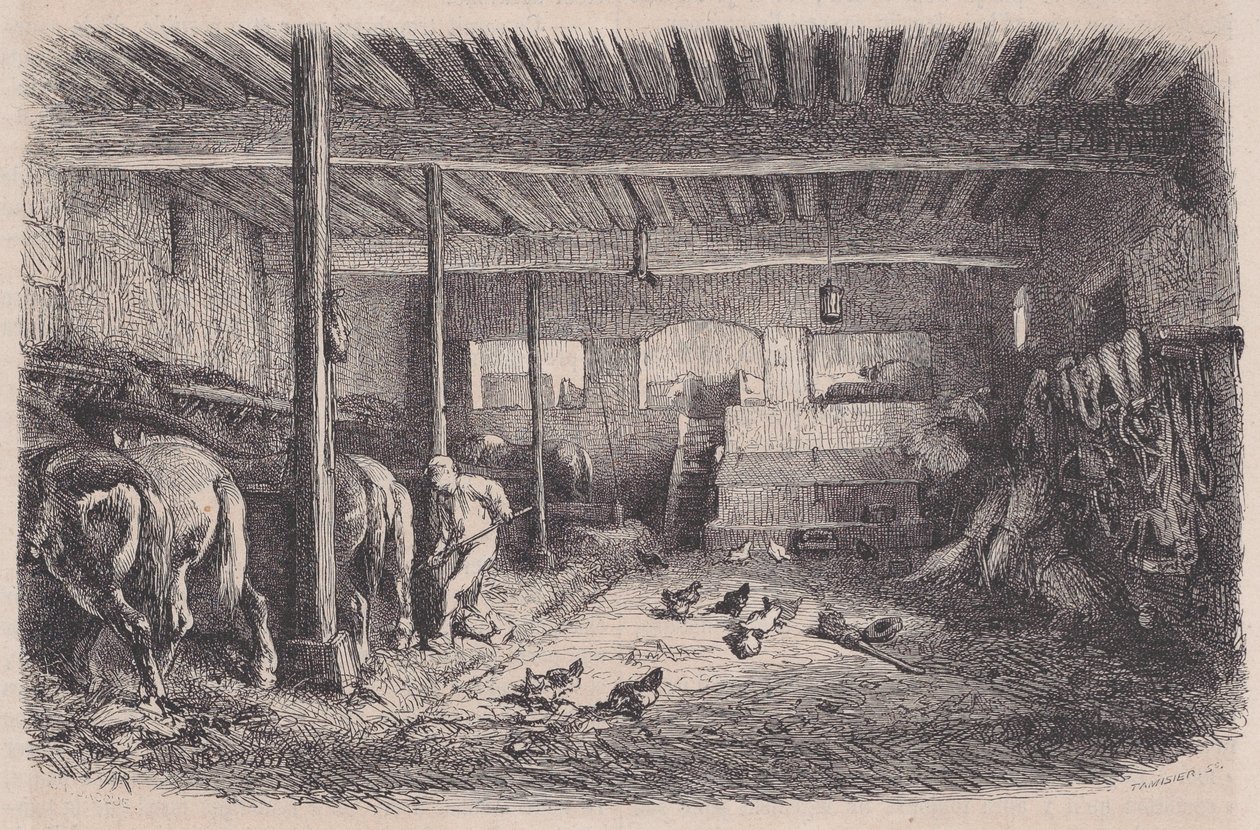 Un establo, de Magasin Pittoresque de Charles Tamisier