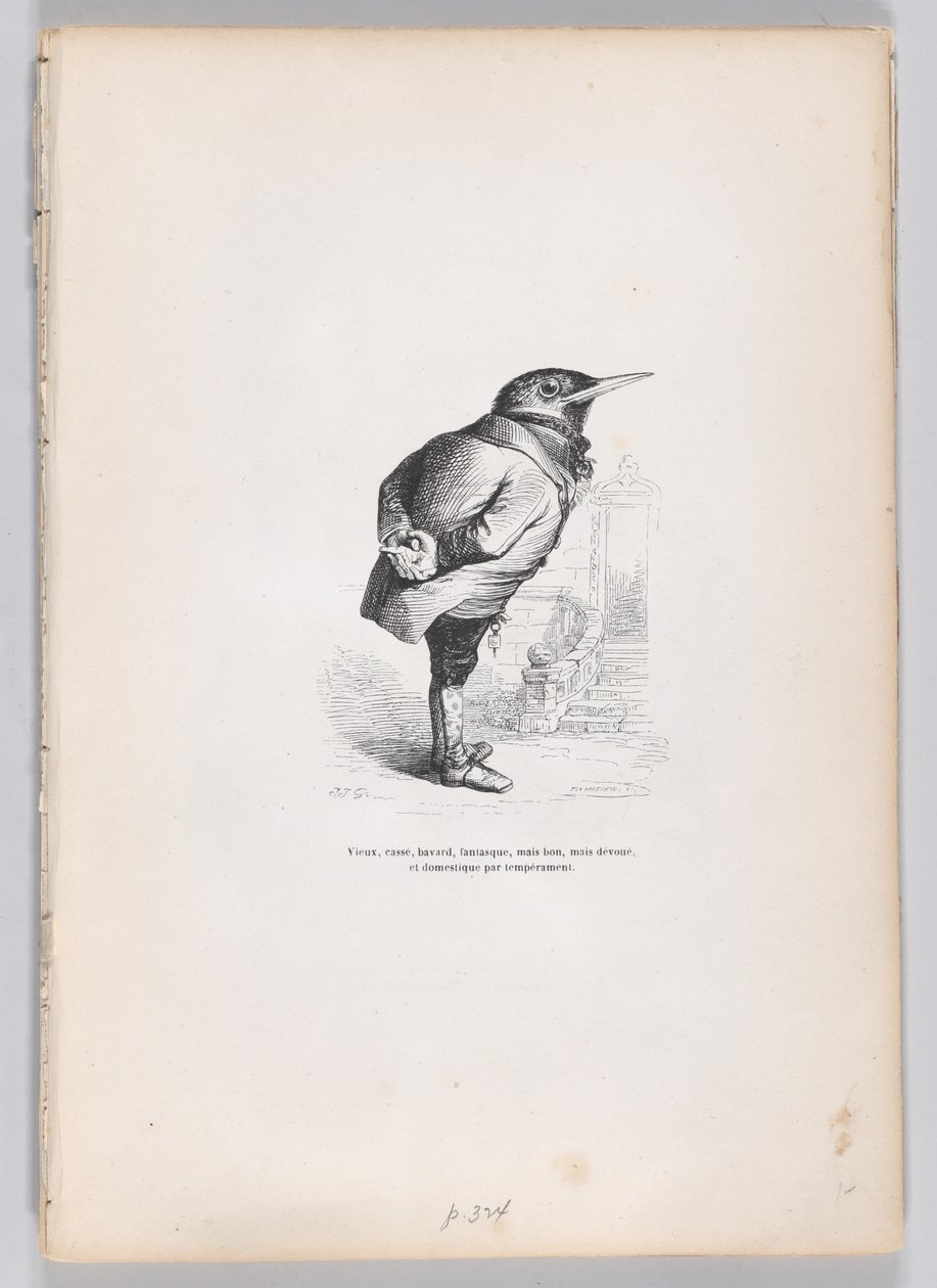 Viejo, roto, demacrado, caprichoso, pero bueno, pero dedicado, y doméstico por temperamento, ca. 1837-47 de Charles Tamisier