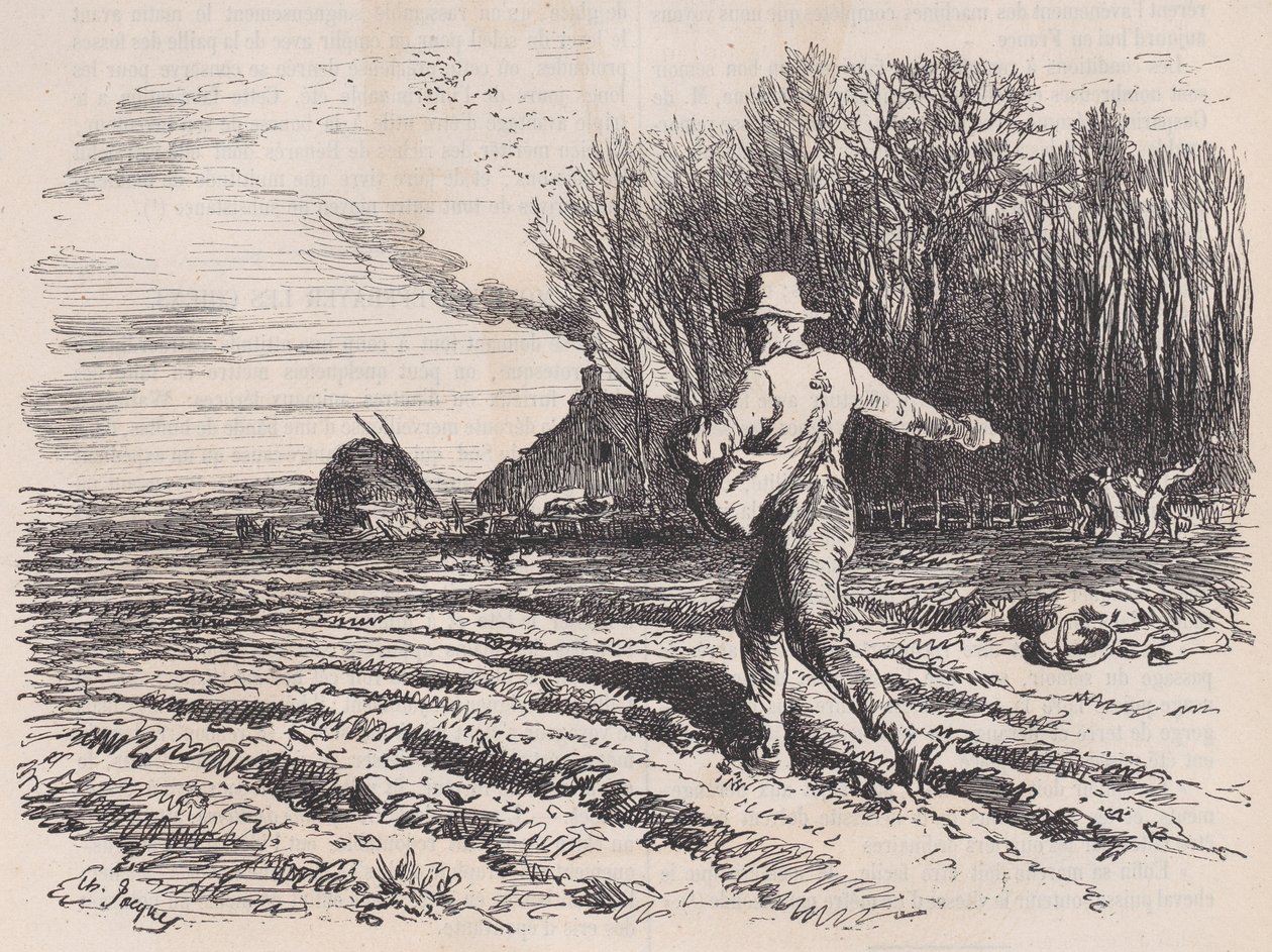 Esparciendo semillas, de Le Magasin Pittoresque, mayo 1857 de Charles Tamisier
