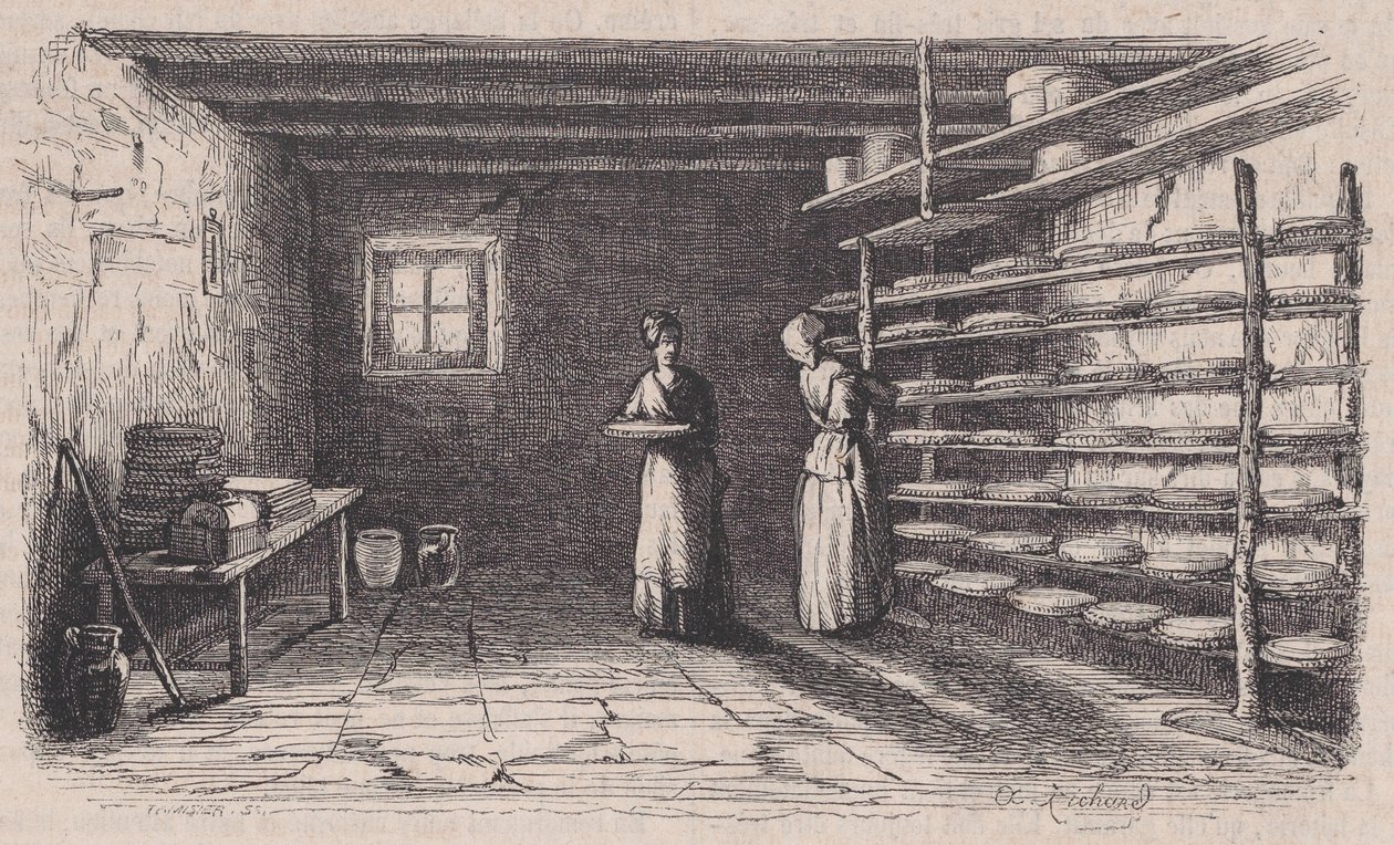 Una quesería, de Magasin Pittoresque de Charles Tamisier