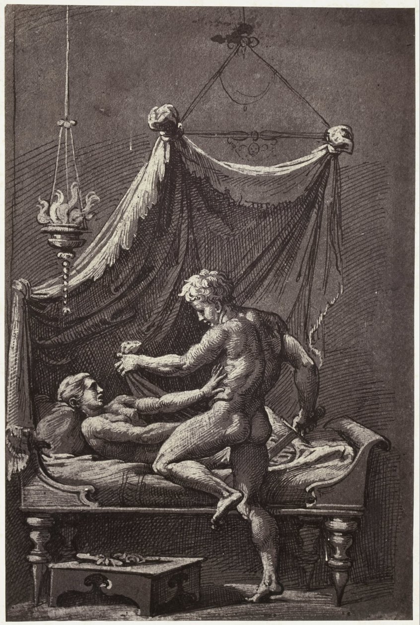 Reproducción fotográfica de un dibujo de Perino del Vaga, El rapto de Lucrecia de Charles Thurston Thompson