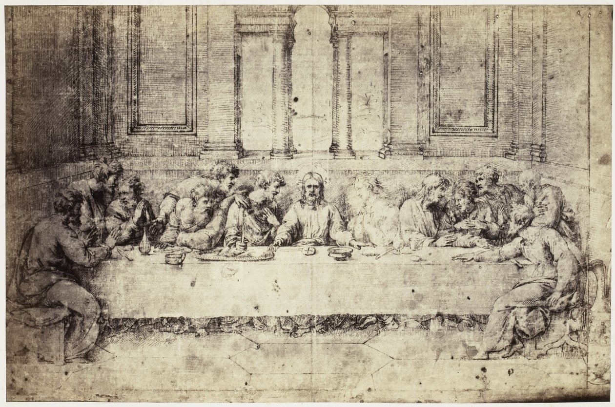 Reproducción fotográfica de un dibujo de Rafael, La Última Cena de Charles Thurston Thompson