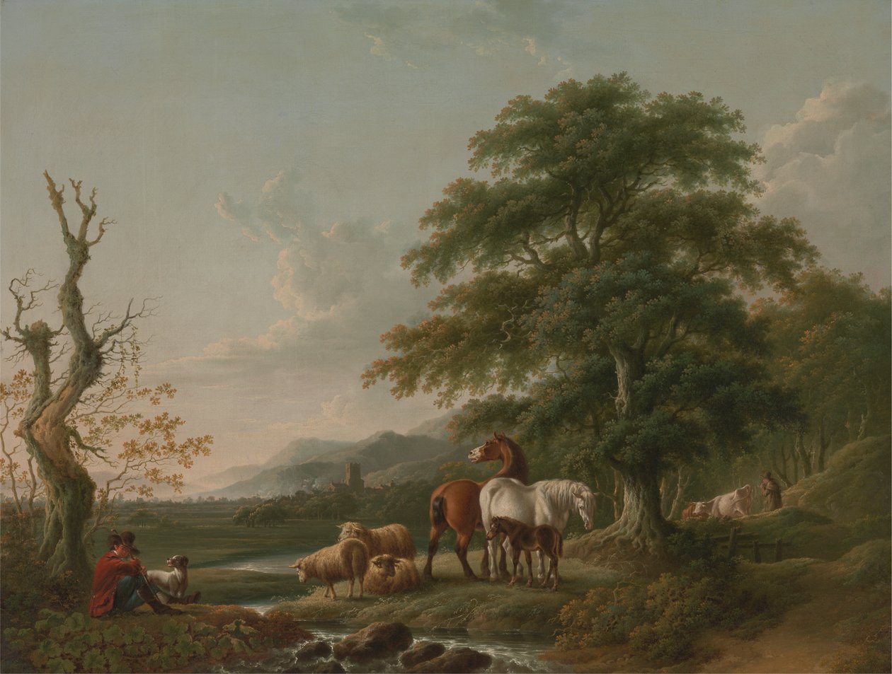 Paisaje con un pastor de Charles Towne
