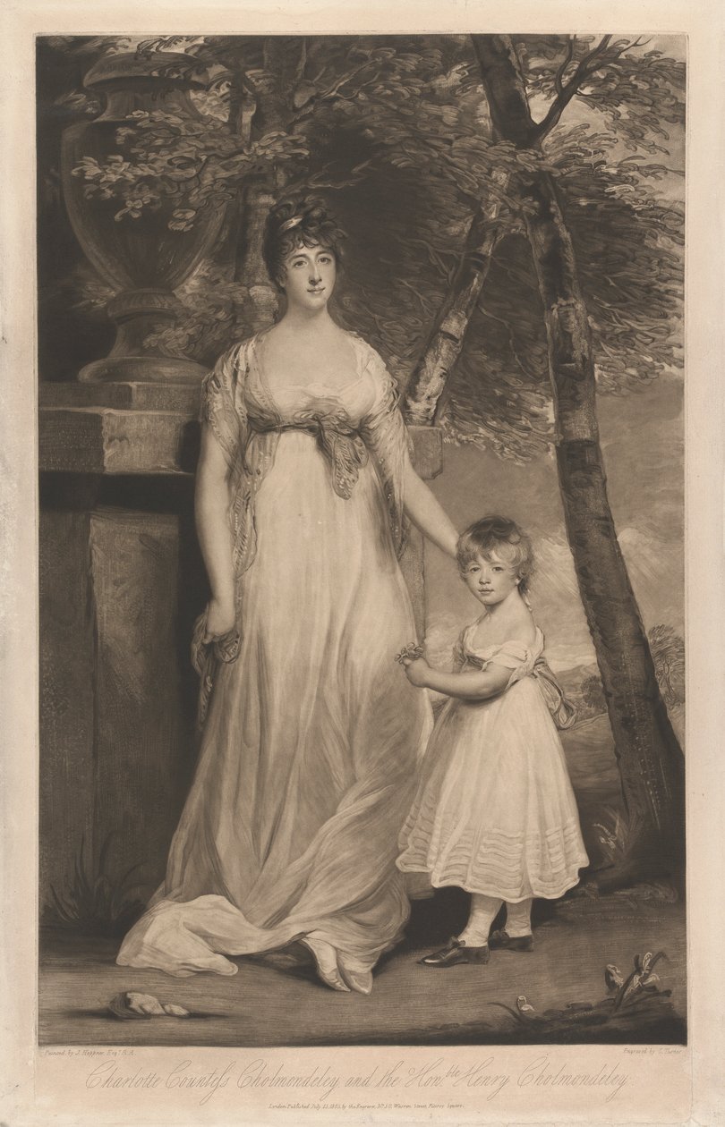 Charlotte Condesa Cholmondeley y su hijo el Honorable Henry Cholmondeley de Charles Turner