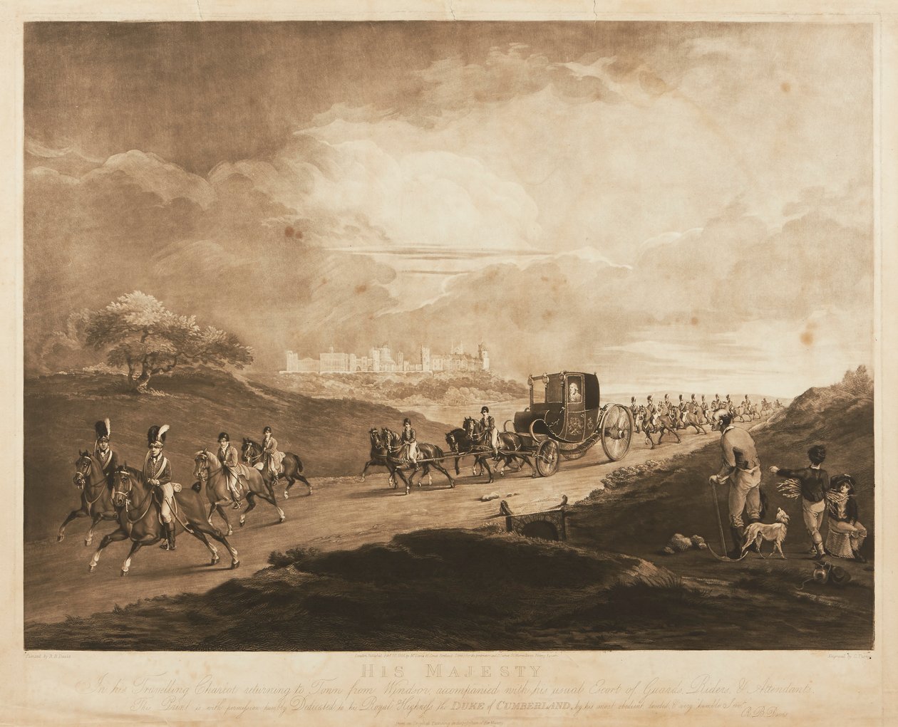 El rey Jorge III en su carruaje de Charles Turner