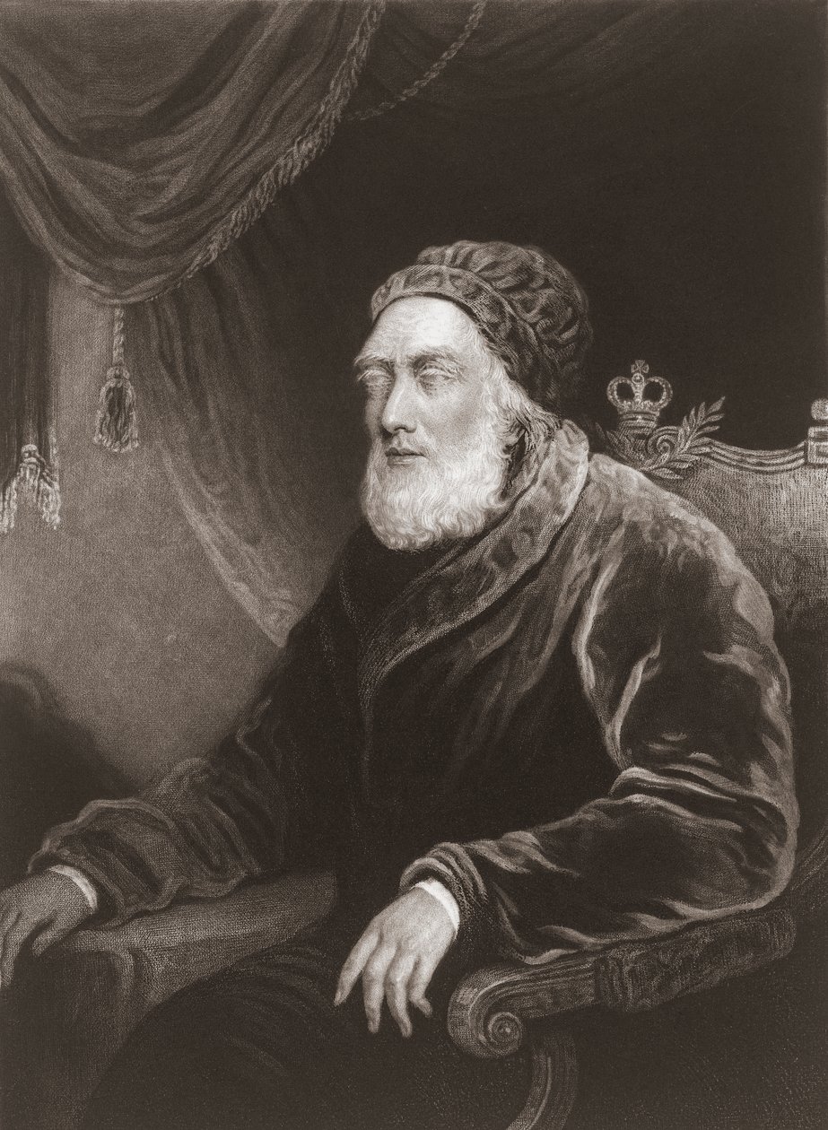 El rey Jorge III en la vejez. Retrato. (impresión) de Charles Turner
