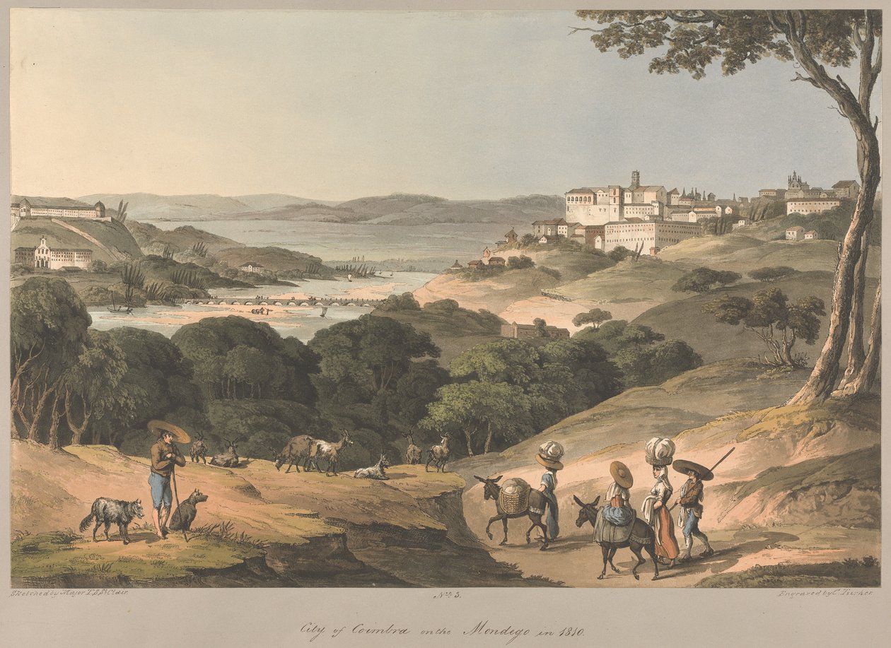 N.º 3  La ciudad de Coimbra, a orillas del Mondego, en 1810 de Charles Turner