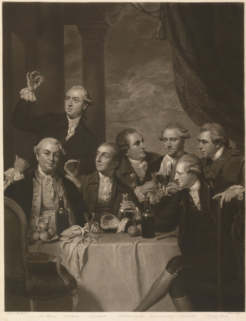Retrato de los miembros de la Sociedad Dilettanti de Charles Turner