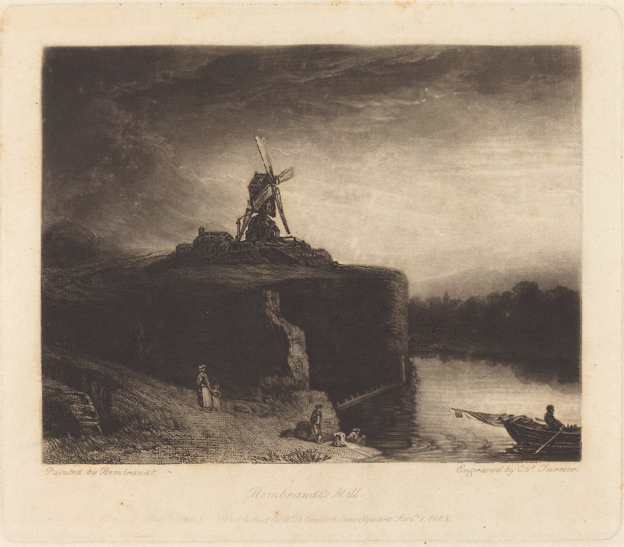 El molino de Charles Turner after Rembrandt van Rijn