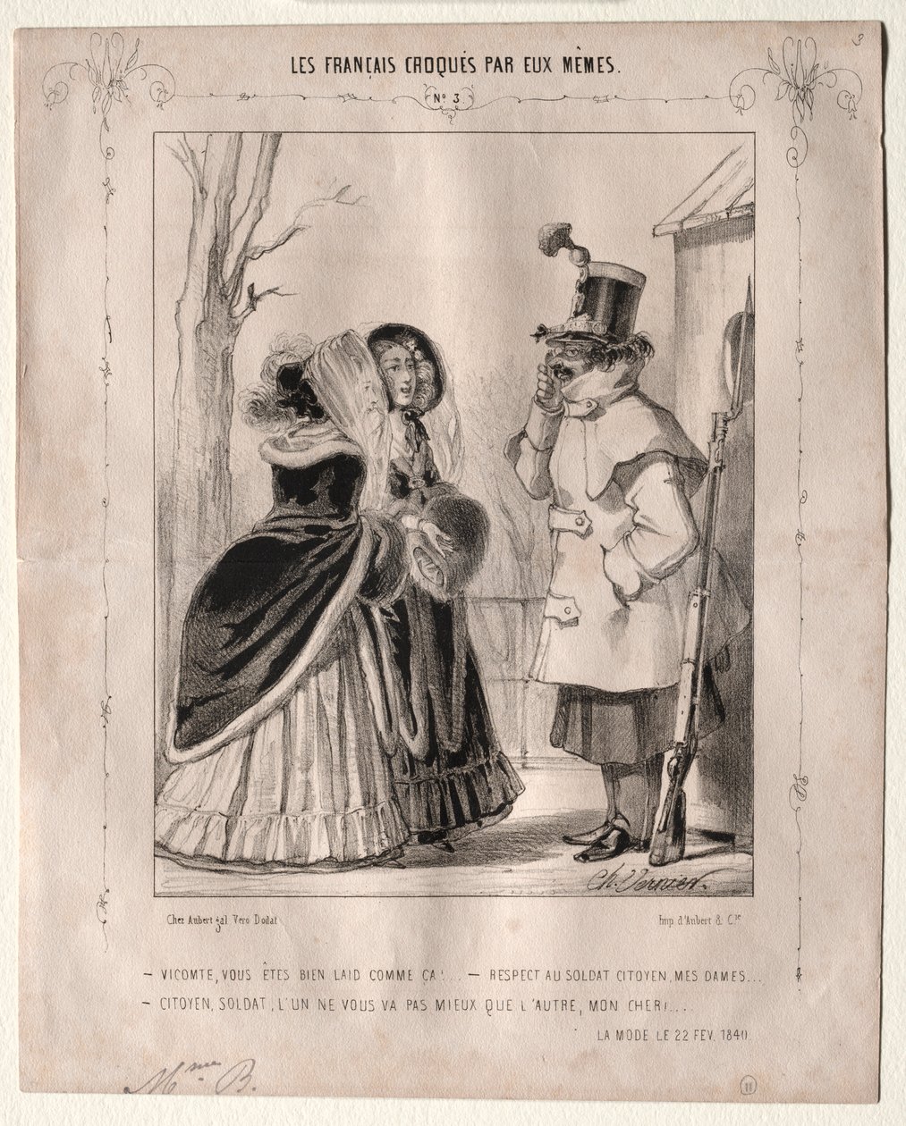 Les Français croqués par eux-mêmes: Vicomte, vous êtes bien laid comme ça!..., 1840 de Charles Vernier