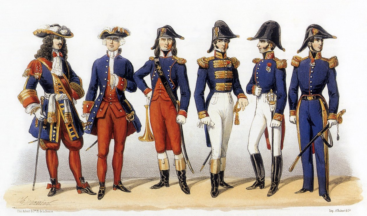 Uniformes del ejército francés: Oficiales de marina de Charles Vernier