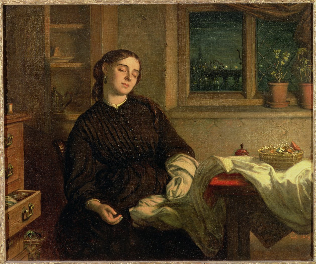 Sueños en casa, 1869 de Charles West Cope