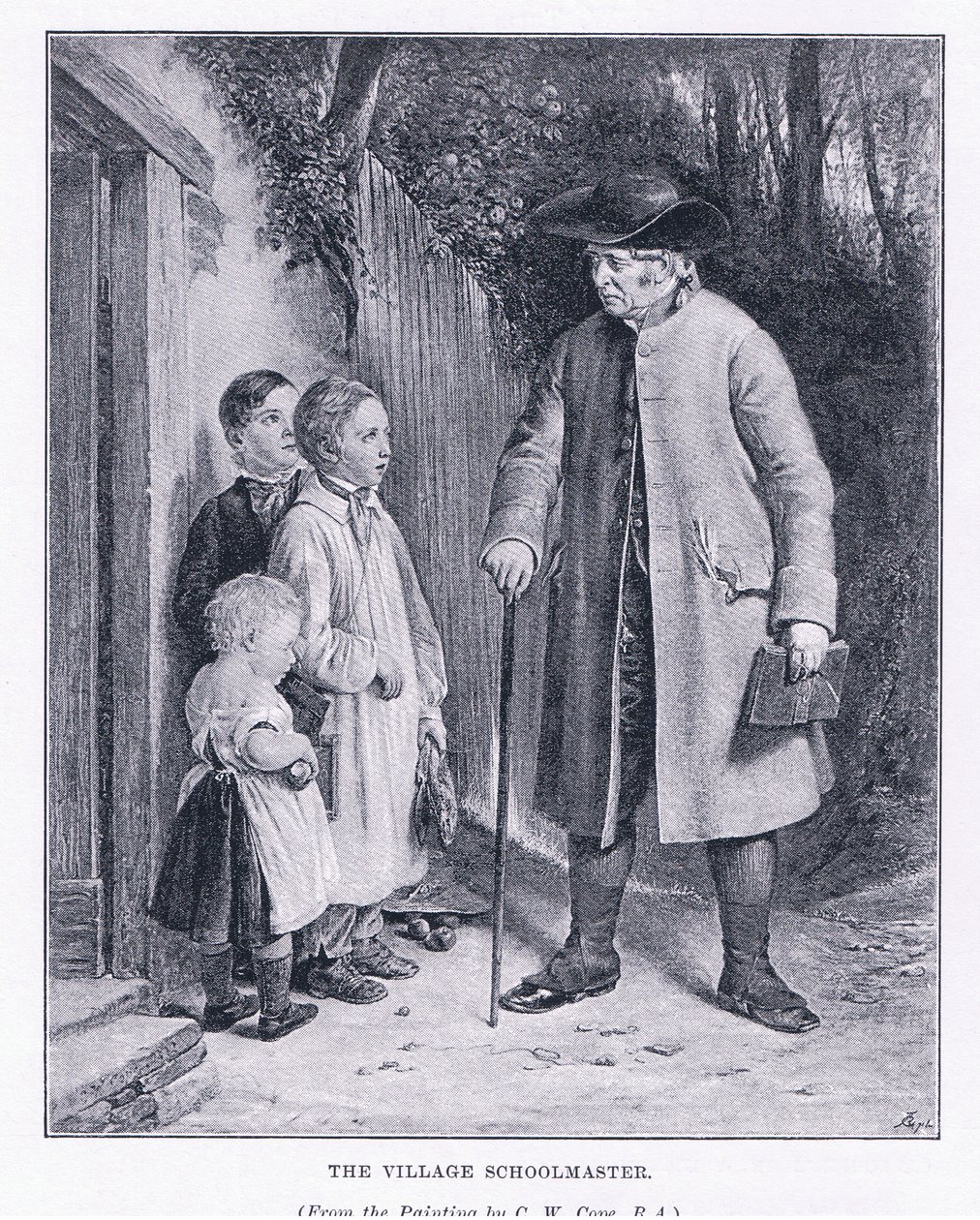 El maestro de escuela del pueblo, de The Magazine of Art 1893, Cassell and Company de Charles West Cope