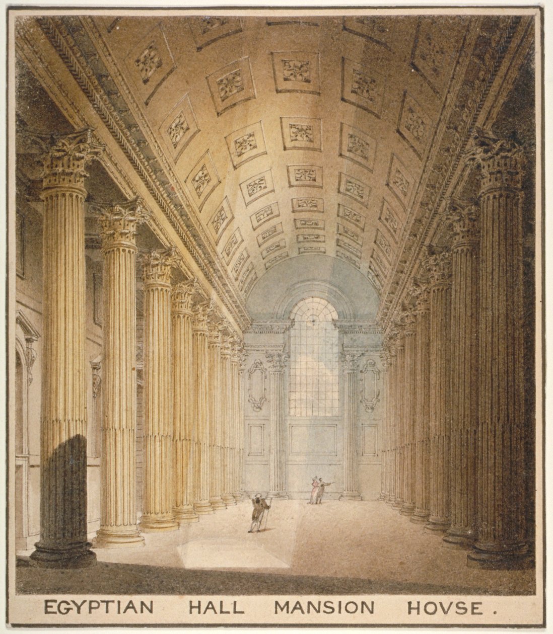 Vista interior del Salón Egipcio, Mansion House, Ciudad de Londres, 1820 de Charles Wild