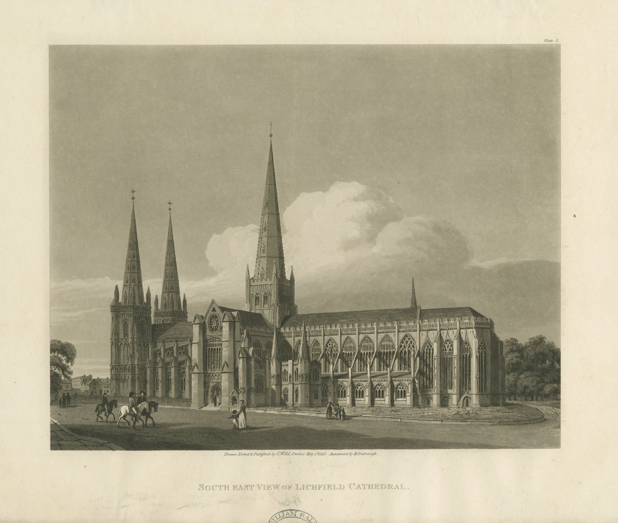 Catedral de Lichfield - Vista Sureste de Charles Wild