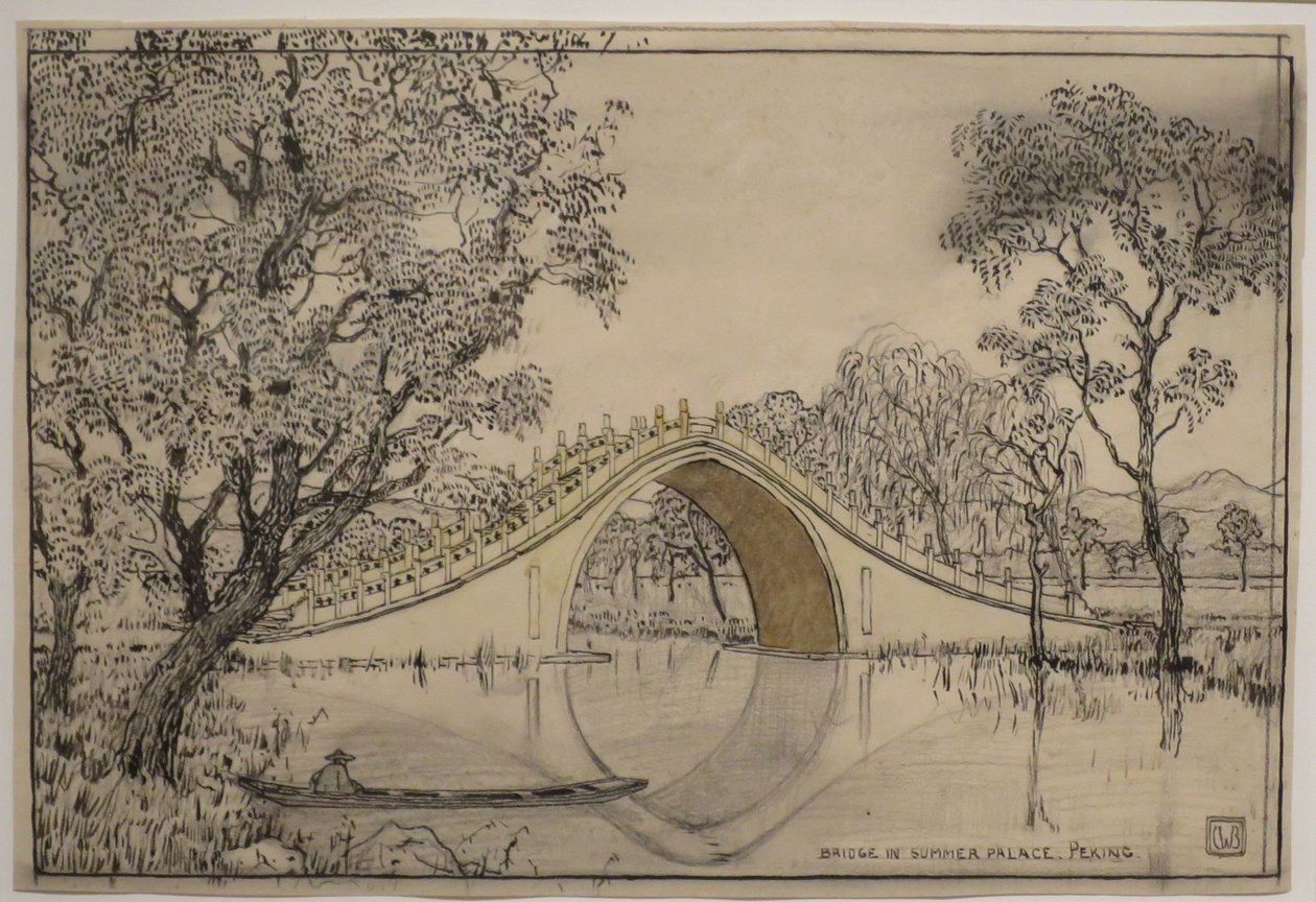 Puente en el Palacio de Verano, Pekín" de Charles W. Bartlett, HMA 28113 de Charles William Bartlett