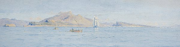 Un día soleado en la costa, Villefranche sur Mer, c.1885 de Charles William Wyllie