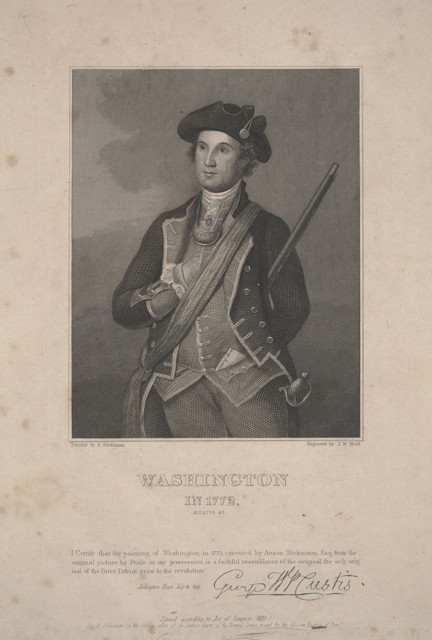 Washington en 1772 de Charles Willson (after) Peale