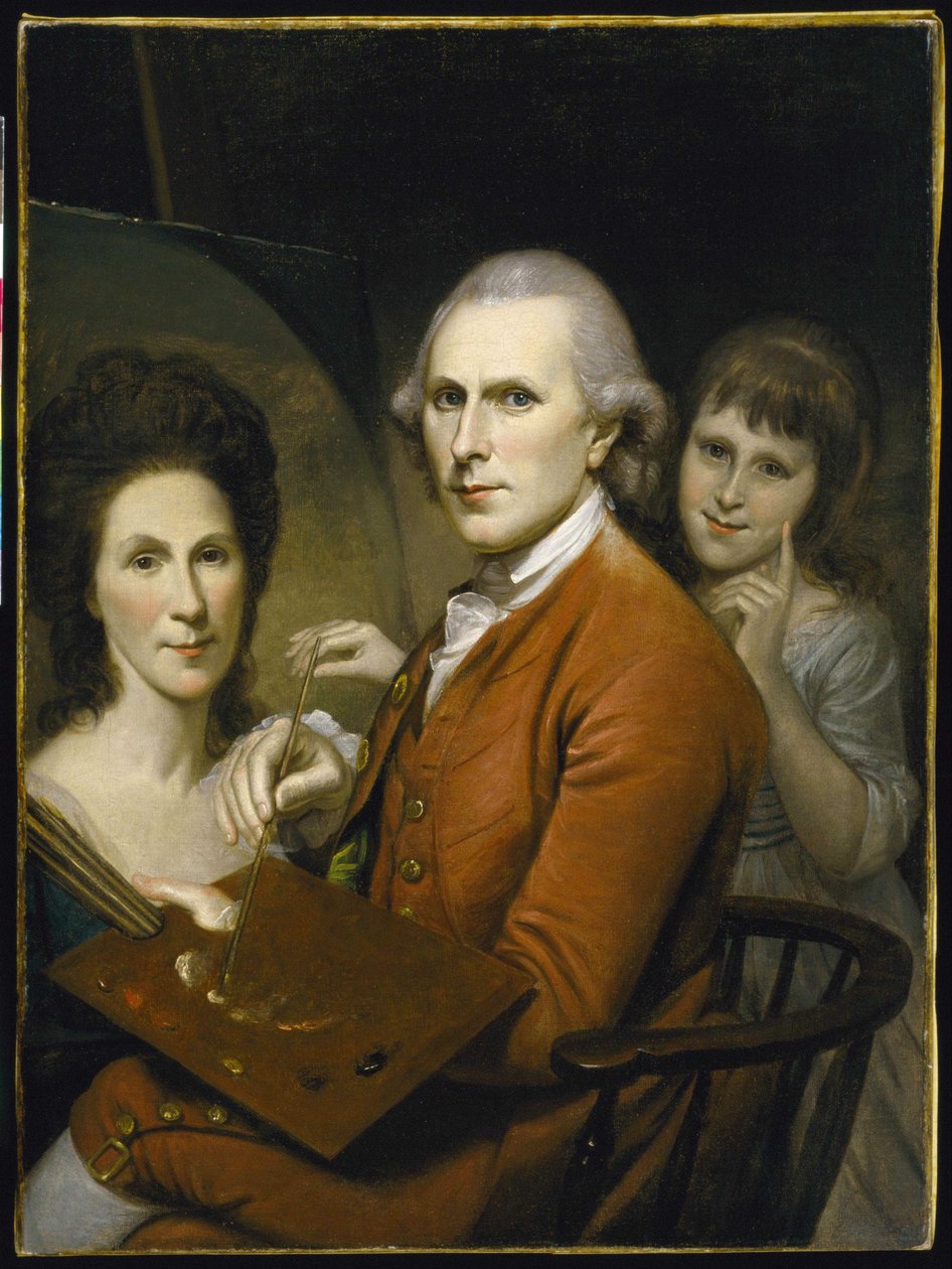 Autorretrato con Angélica y Retrato de Raquel de Charles Willson Peale