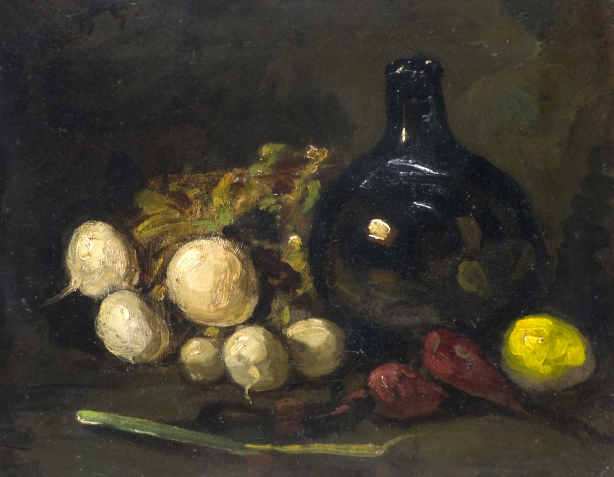 Naturaleza muerta (óleo sobre tabla) de Charles Woolford