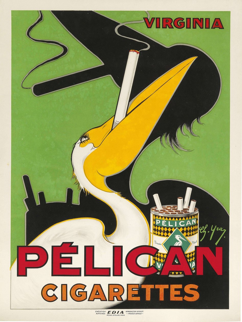 Cigarrillos Pelican, c. 1930 de Charles Yray
