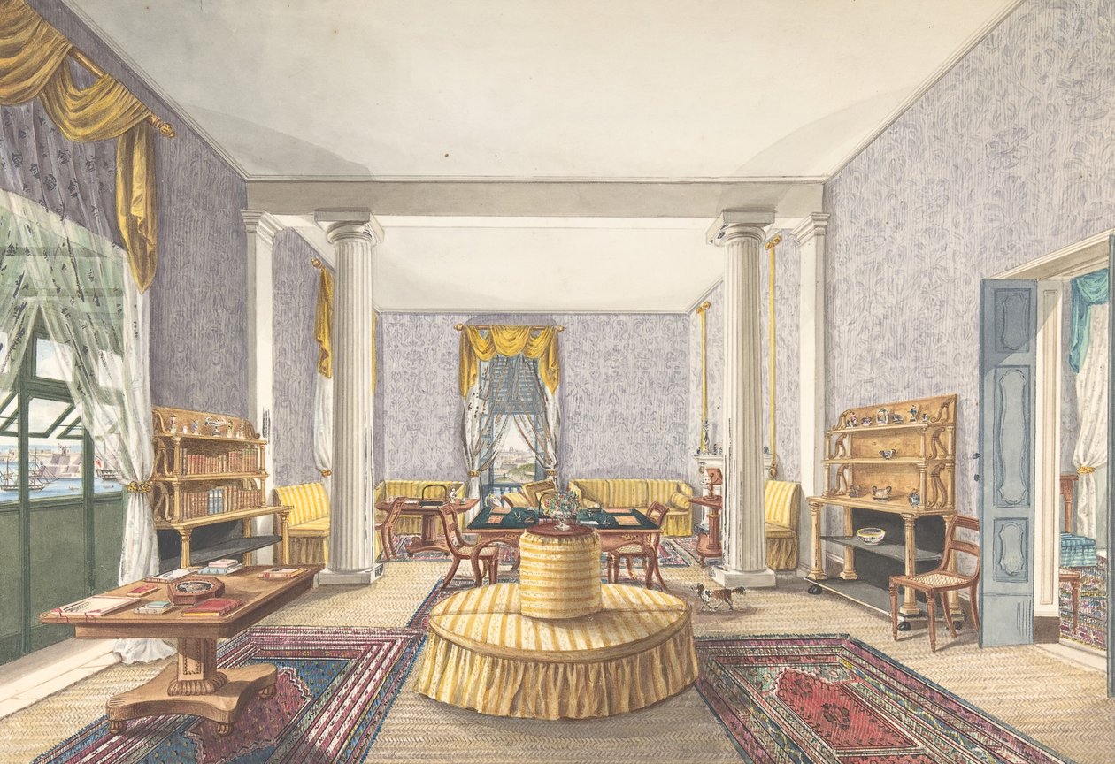 Diseño para interior, ca. 1830 de Charles de Brocktorff