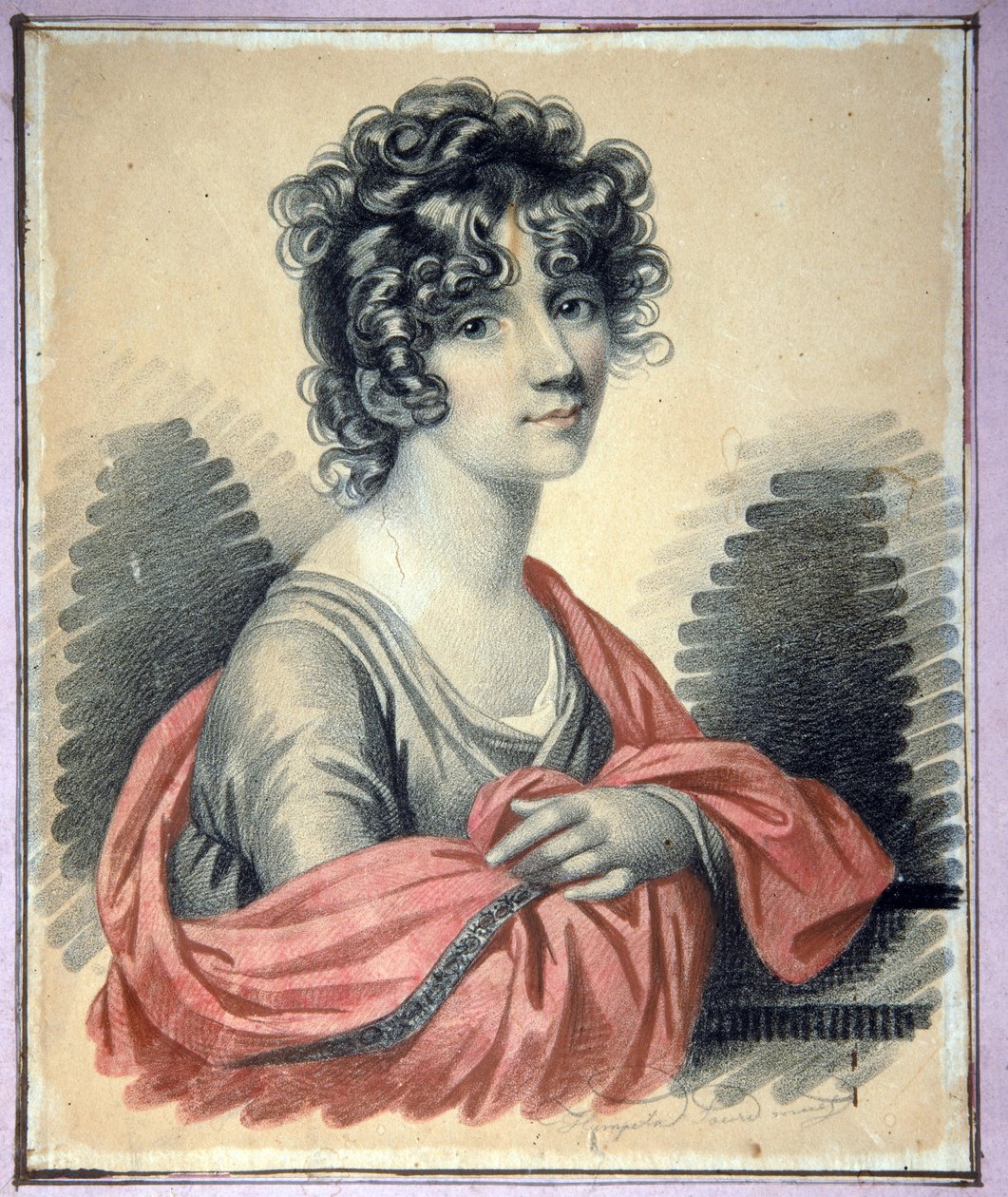 Retrato de la condesa Varvara Ivanovna Golitsyna (?-1804), nee Shipova - Obra de Carl von Hampeln (1794-después de 1880), carboncillo, pastel y sanguina sobre cartón (25x22 cm), hacia 1820 - (Retrato de la condesa Varvara Ivanovna Golitsyna, nacido shipova de Charles de Hampeln