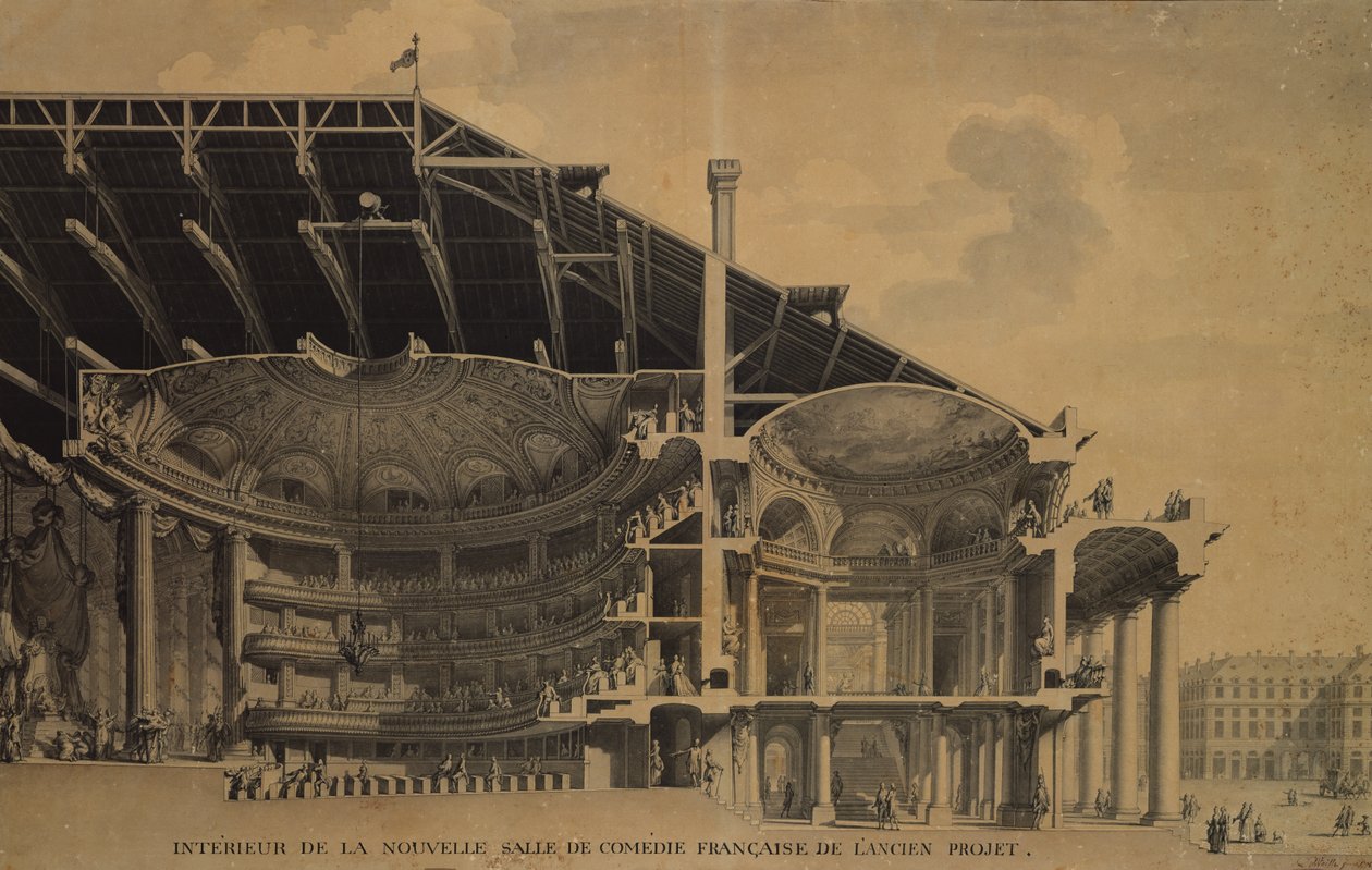Interior de la nueva Salle de Comedie-Francaise en el Théâtre de l