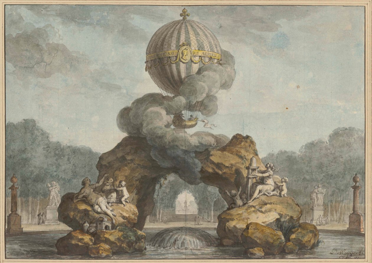 Proyecto de decoración de una fuente con una Charlière, 1783 de Charles de Wailly