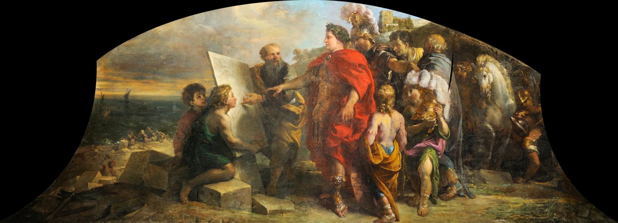 Augusto construyendo el puerto de Miseno, 1673-1675 de Charles de la Fosse