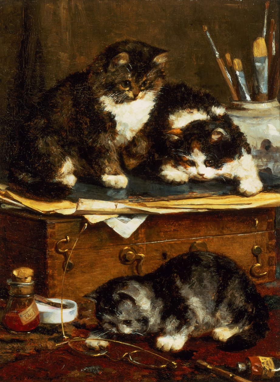 El estudio de los artistas (óleo sobre lienzo) de Charles van den Eycken
