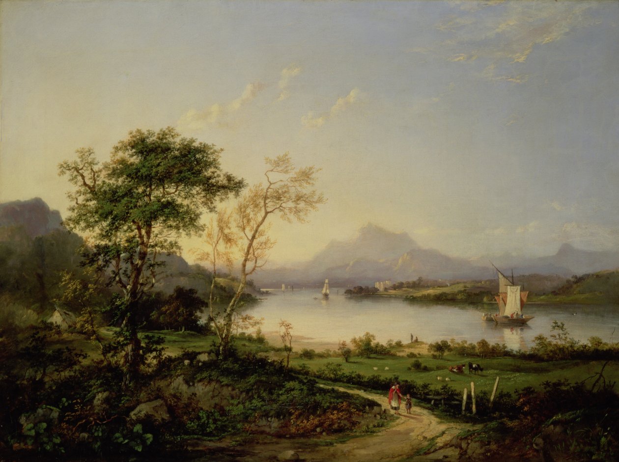 Una Vista desde el Castillo de Elcho, mirando hacia Ben Lawers de Charlotte Nasmyth